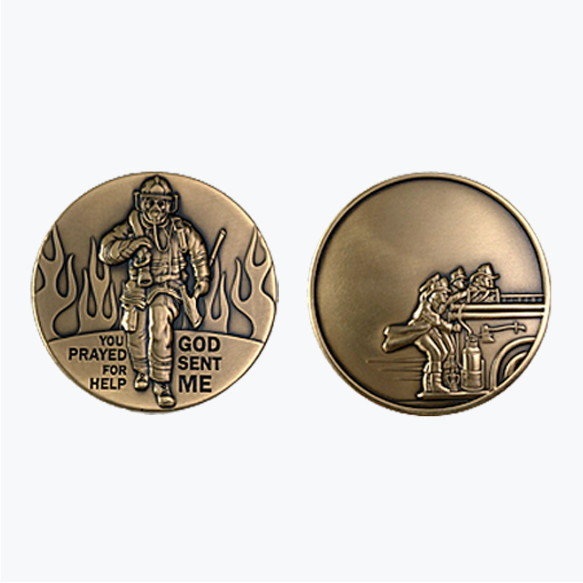 God Sent Me a Firefighter Challenge Coin