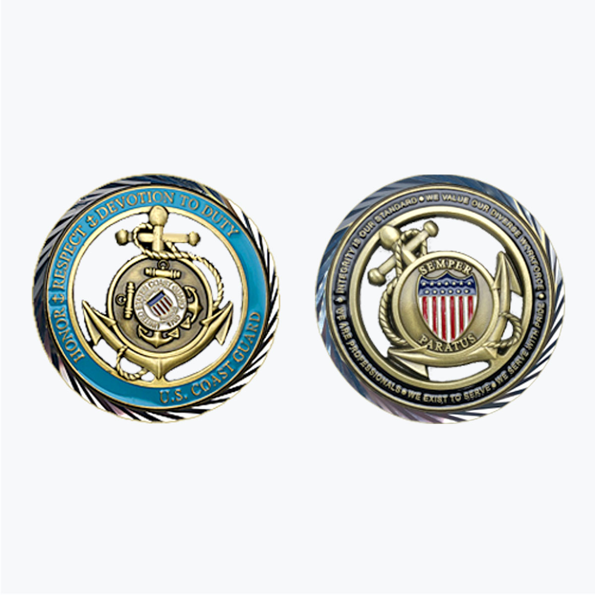 U.S. Coast Guard Core Values Challenge Coin