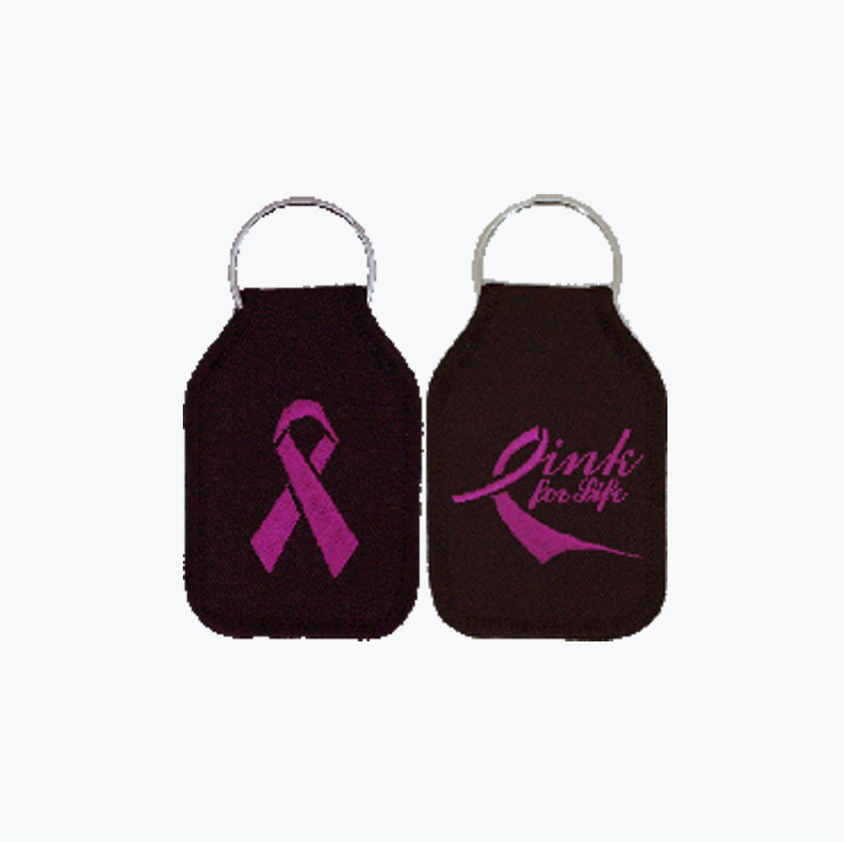 Pink for Life Black Embroidered Key Fob
