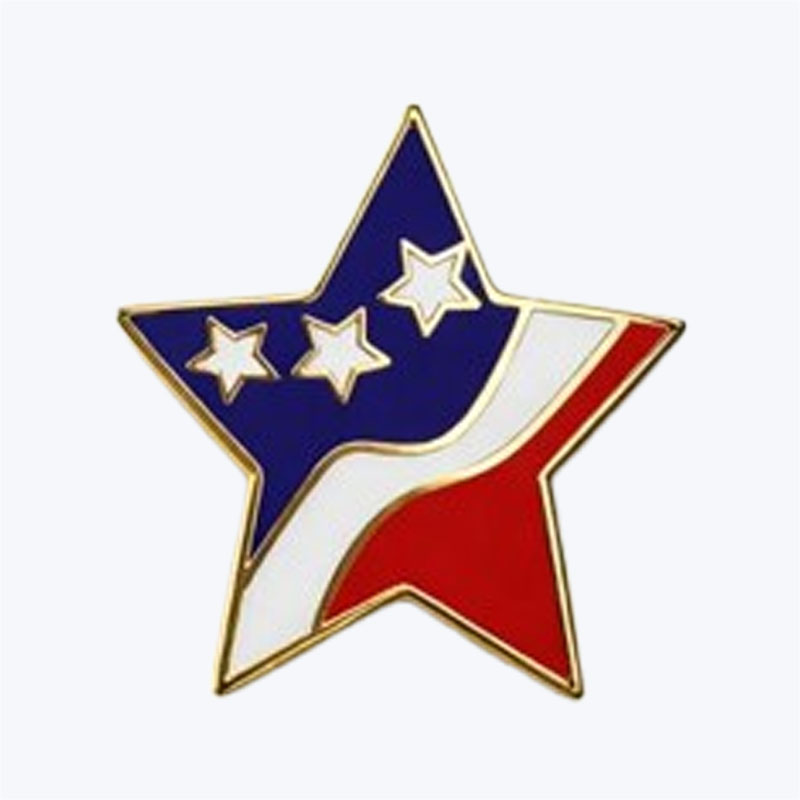 Flag Star Lapel Pins