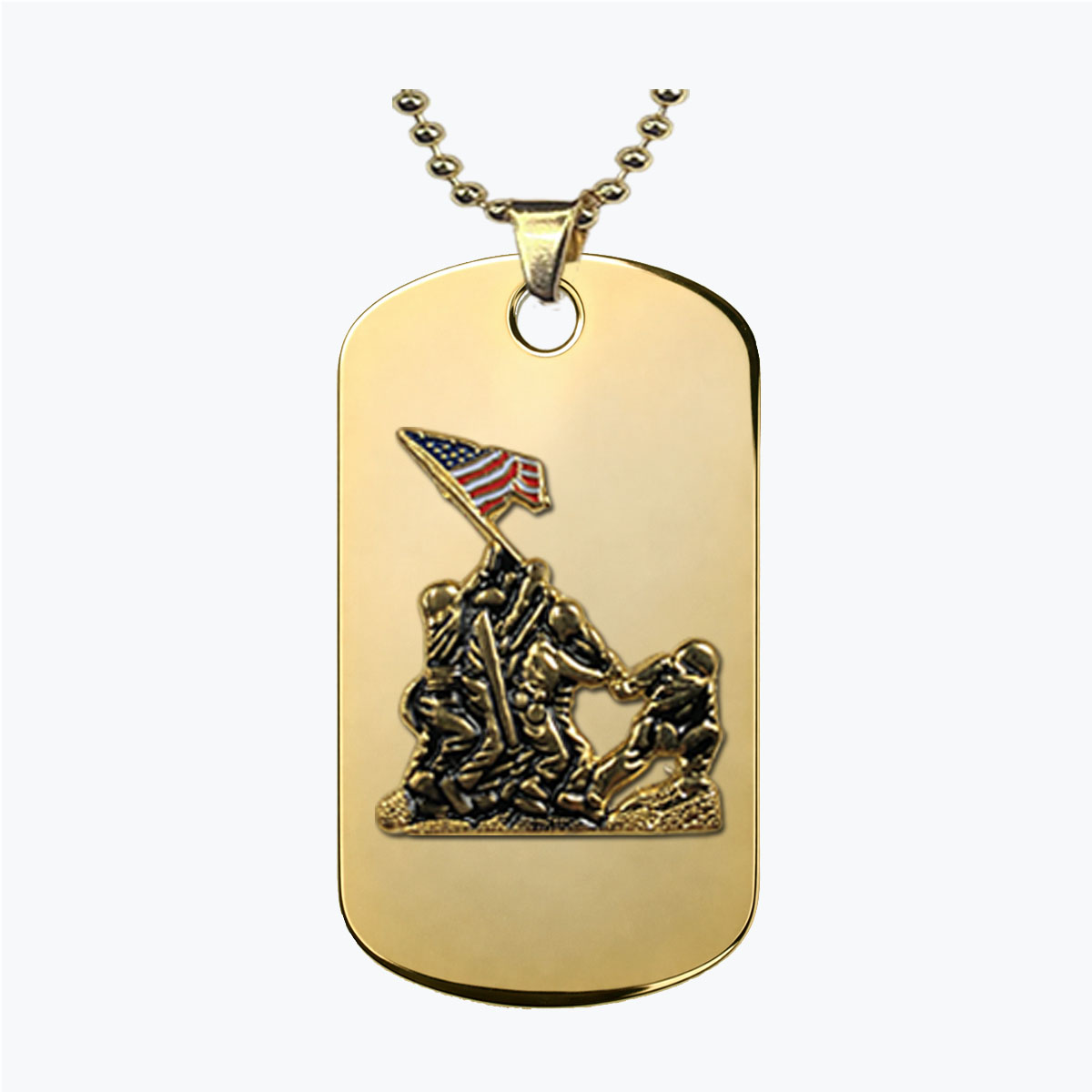 Marine Iwo Jima Gold Dog Tag