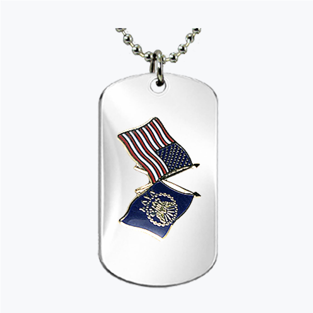Navy and American Flags Dog Tag