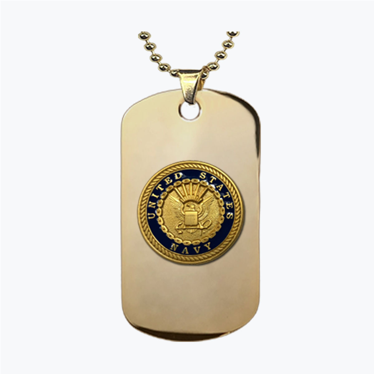 Navy Insignia Gold Dog Tag