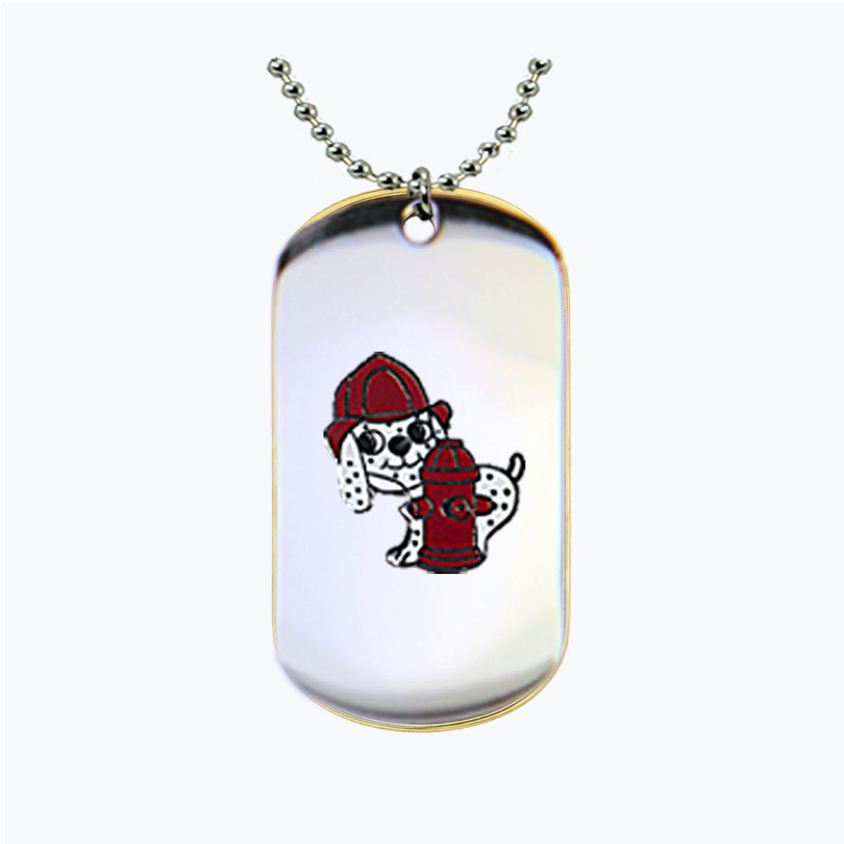 Mini Firefighter Dalmatian and Fire Hydrant Dog Tag