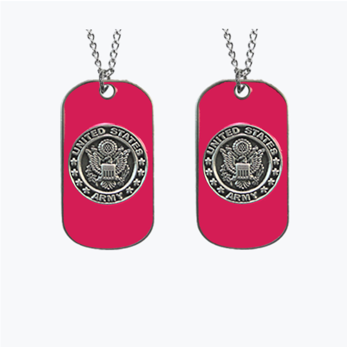 Mini Army Insignia Pink Dog Tag