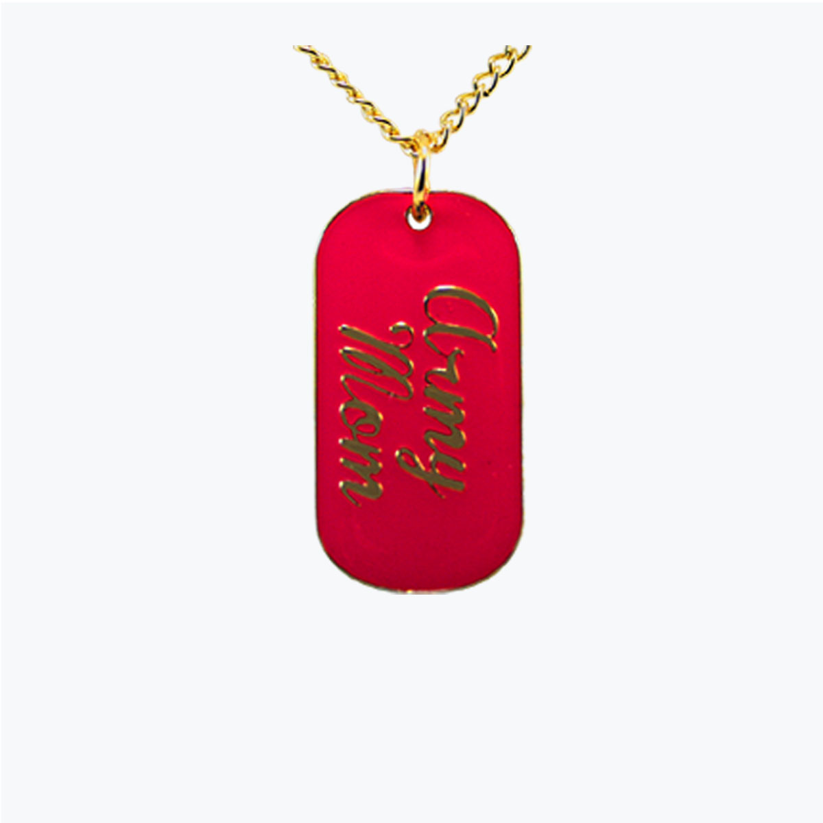 Mini Army Mom Pink Dog Tag