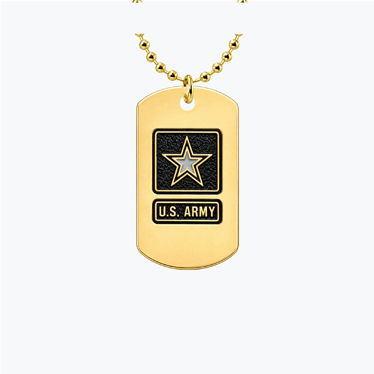 Mini Army Star Black Dog Tag