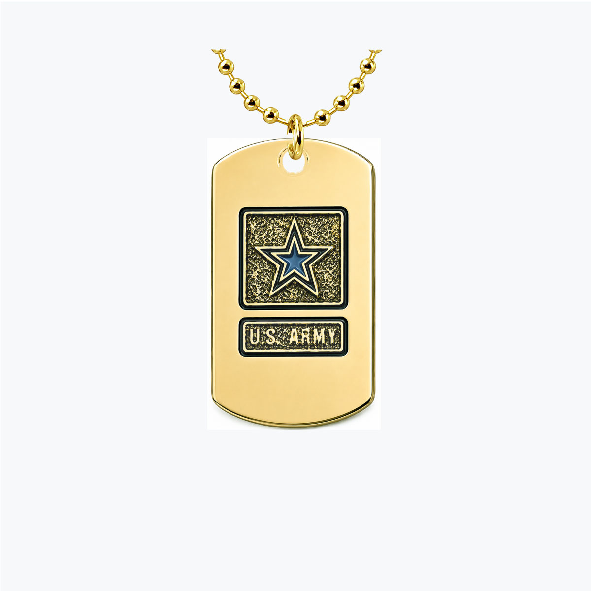 Mini Army Star Gold Dog Tag